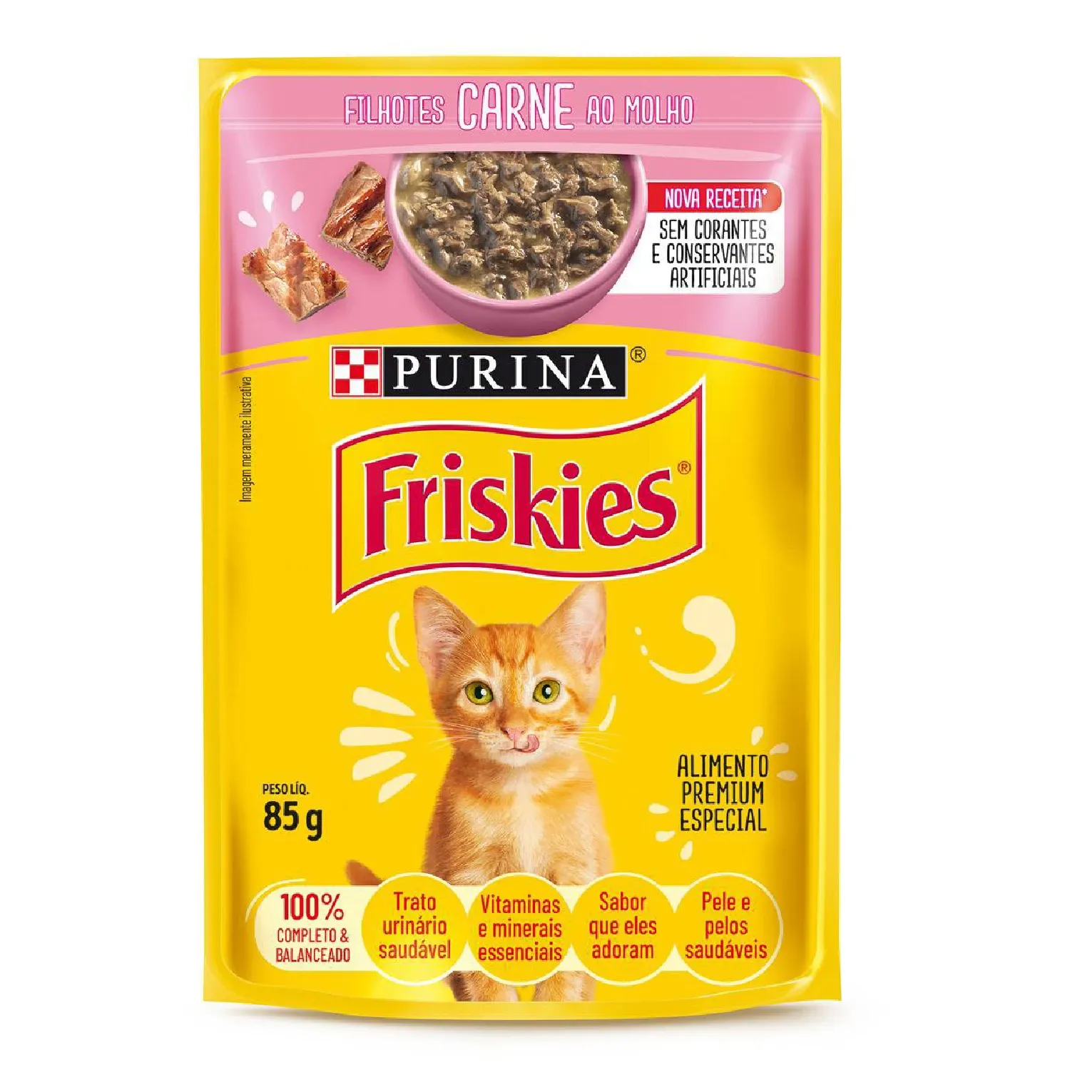 Ração Úmida Friskies Gatos Filhotes Carne ao molho